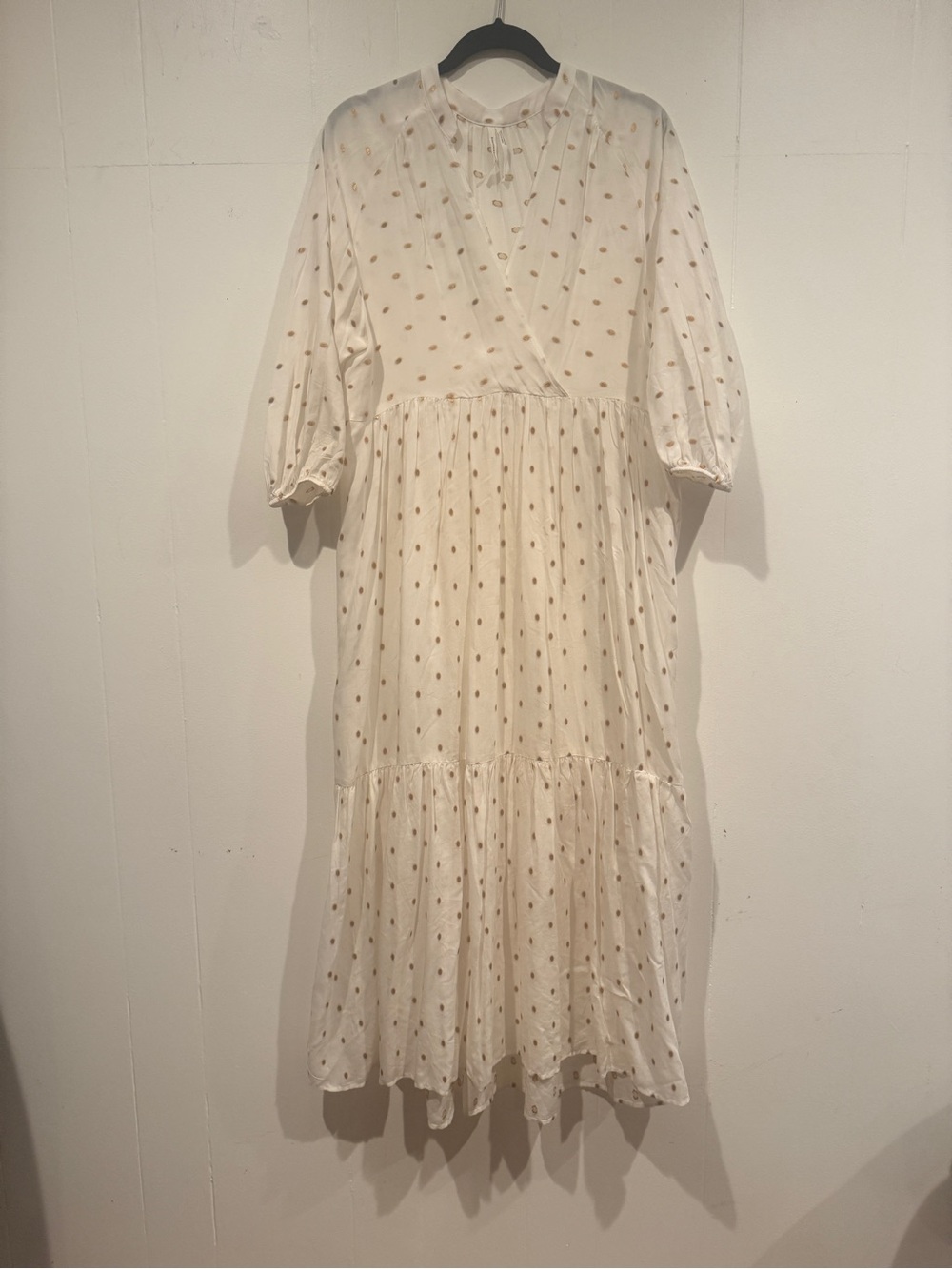 Free people white and gold midi Dress